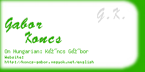 gabor koncs business card